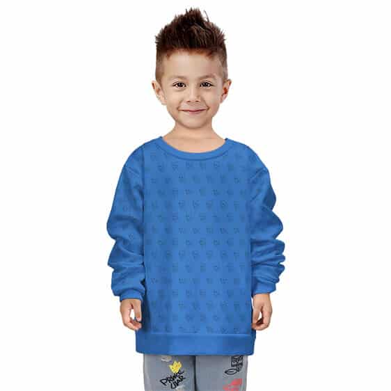 Sasuke Uchiha Bad Drawing Meme Pattern Blue Kids Sweatshirt