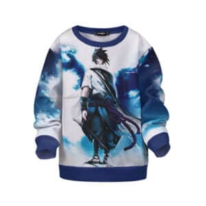 Sasuke Uchiha Tie Dye Style Blue Sky Children Sweater