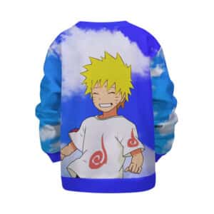 Smiling Young Naruto Blue Sky Background Kids Sweatshirt