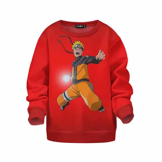 Teen Naruto Rasengan Attack Red Children Sweatshirt