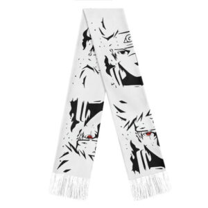 Dope Kakashi Hatake Black & White Outline Sharingan Wool Scarf