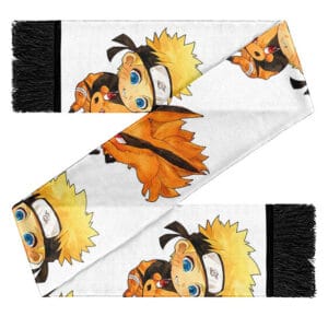 Cute Naruto Uzumaki & Kurama Kyuubi Chibi Cartoon Wool Scarf