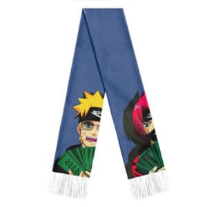 Naruto & Sasuke Hypebeasts Ballin' Navy Blue Wool Scarf