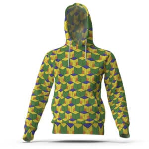 Sabito Kimono Geometric Pattern Hooded Sweatshirt