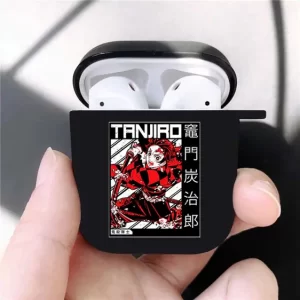 Tanjiro Vintage Red Art And Kanji AirPods Cover