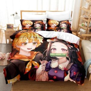 Adorable Couple Zenitsu And Nezuko Bedclothes