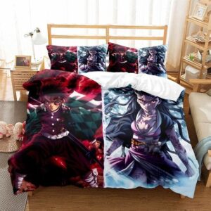 Awesome Tanjiro And Nezuko Demon Form Bed Set