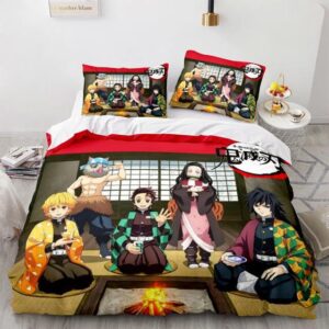 Cool Zenitsu Inosuke Tanjiro Nezuko & Giyu Bed Set