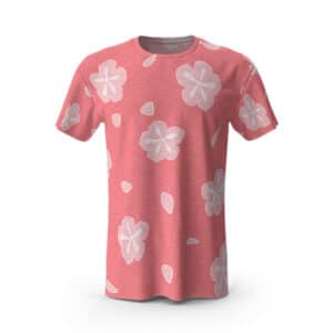 Demon Slayer Makomo Cute Pink Floral T-Shirt