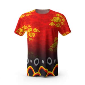 Demon Slayer Tanjuro Kagura Fire Pattern T-Shirt