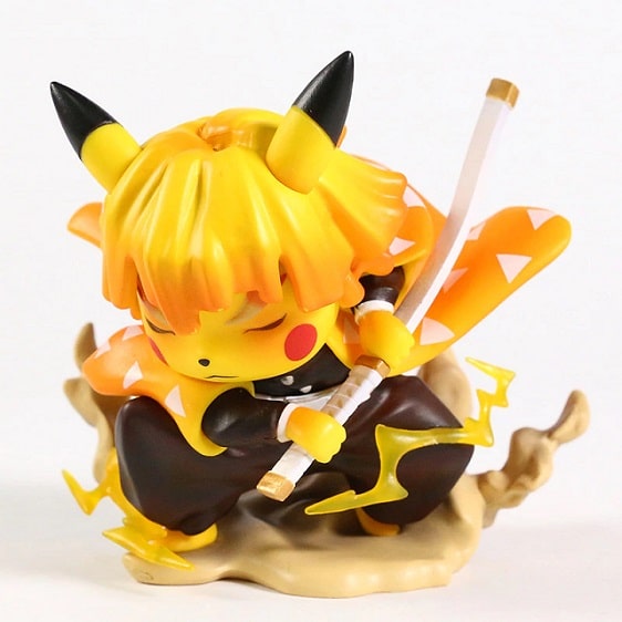 Demon Slayer Zenitsu Pikachu Parody Figure