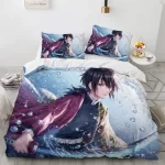Giyu Tomioka Water Hashira Fan Art Bedding Set
