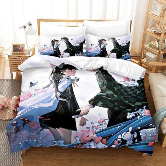 Kanao Tsuyuri And Tanjiro Kamado Fan Art Bed Linen