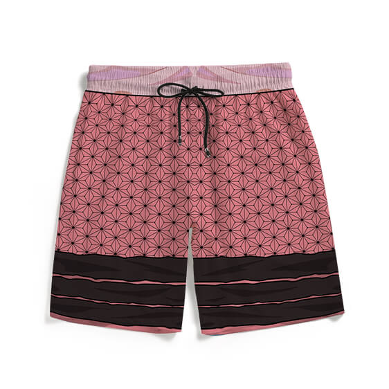 Nezuko Kamado Kimono Pattern Beach Shorts