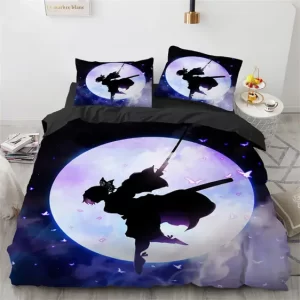 Shinobu Butterfly Dance Moon Silhouette Bed Set