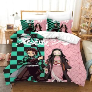 Tanjiro And Nezuko Costume Pattern Bedclothes