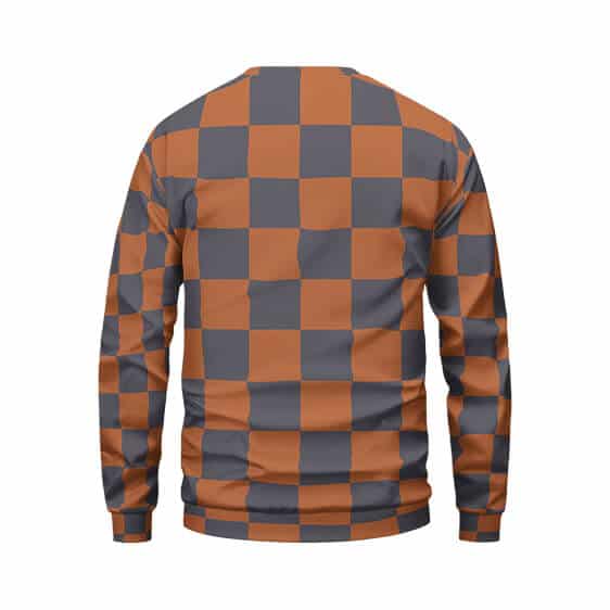 Tanjuro Orange Checkered Demon Slayer Sweater