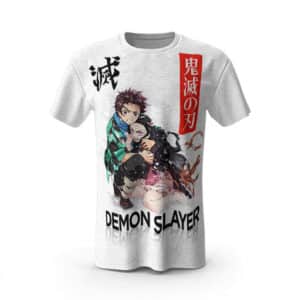 Demon Slayer Tanjiro & Nezuko Graphic White Shirt