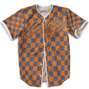 Demon Slayer Tanjuro Orange Checkered MLB Shirt