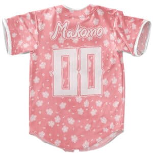 Makomo Pink Floral Demon Slayer Baseball Shirt