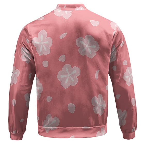 Makomo Yukata Pink Flowers Design Bomber Jacket
