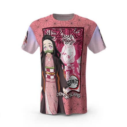 Nezuko Kamado Pink Haori Pattern Graphic Tees