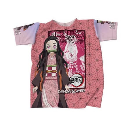 Nezuko Kamado Pink Haori Pattern Graphic Tees