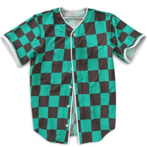 Tanjiro Kamado Checkered Pattern Baseball Shirt
