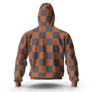 Tanjuro Kamado Orange Checkered Zip Up Hoodie