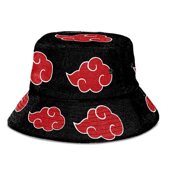 Akatsuki Red Cloud Cloak Logo Design Bucket Hat