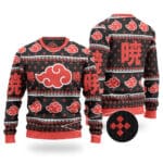 Akatsuki Red Cloud Logo Ugly Christmas Sweatshirt