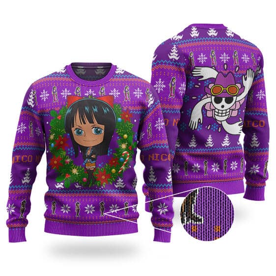 Cute Nico Robin Chibi Art Ugly Christmas Sweater