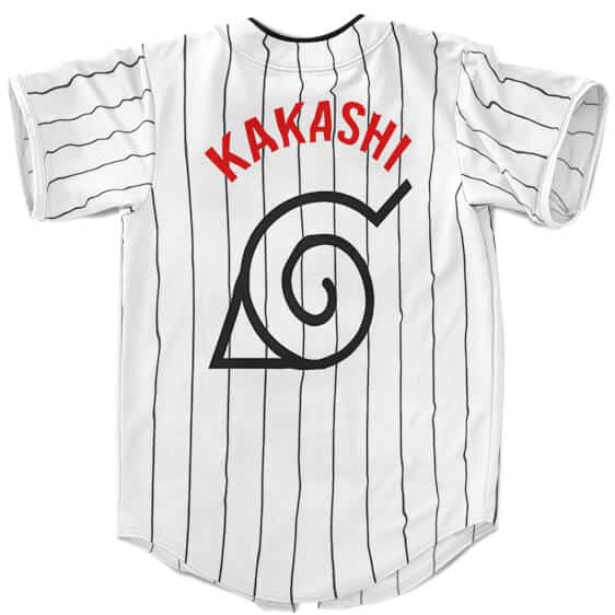 Hatake Kakashi Pinstriped White Baseball Uniform