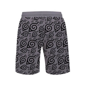 Konoha Hidden Leaf Logo Design Gray Swim Shorts