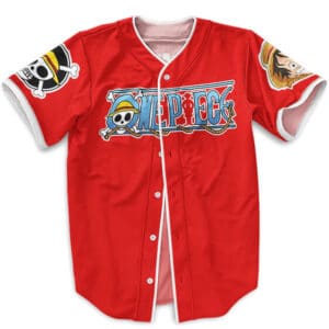 One Piece Monkey D. Luffy Red Baseball Jersey