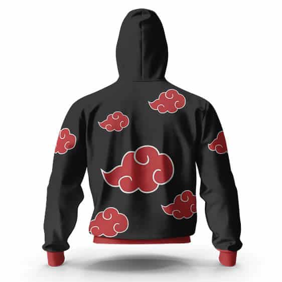 Red Cloud Akatsuki Symbol Black Zipper Hoodie
