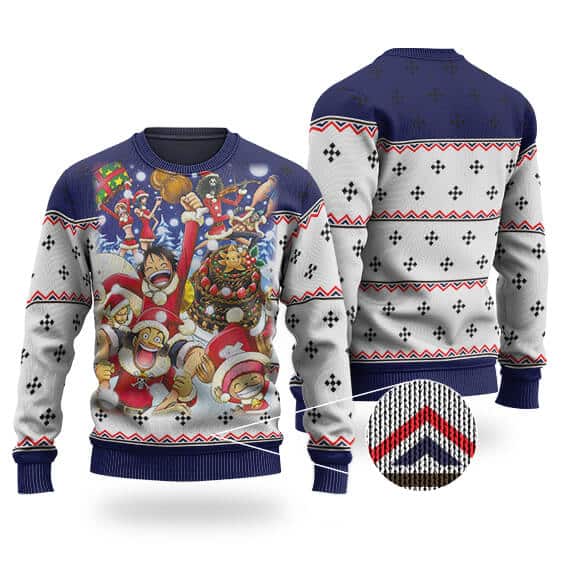 Straw Hat Pirates In Santa Suit Ugly Xmas Sweater