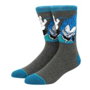 Vegeta Blue Super Saiyan Icon Logo Gray Socks