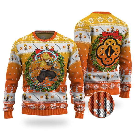 Zenitsu Thunder Form Art Ugly Christmas Sweater