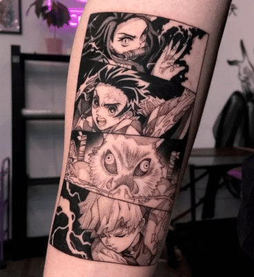 Main Demon Slayer Characters Arm Tattoo