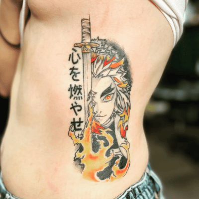 Kyojuro Late Flame Hashira Rib Tattoo