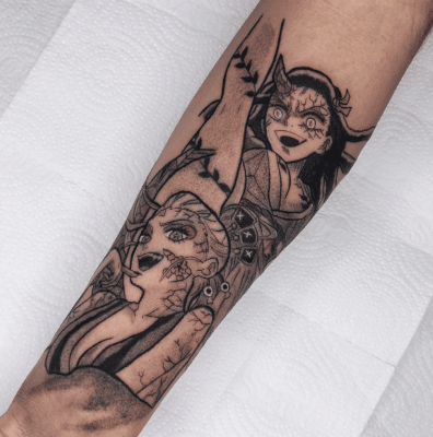 Nezuko & Daki Arm Tattoo
