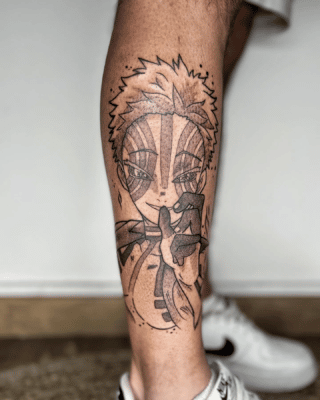 62. Hakuji Soyama Akaza Leg Tattoo