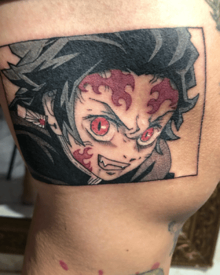 Demon Blood Tanjiro Thigh Tattoo