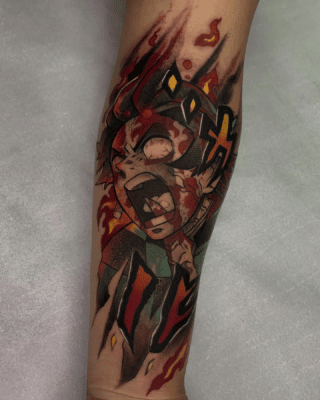 Demon Tanjiro Arm Tattoo