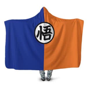 DBZ Goku Wisdom Logo Blue Orange Hooded Blanket