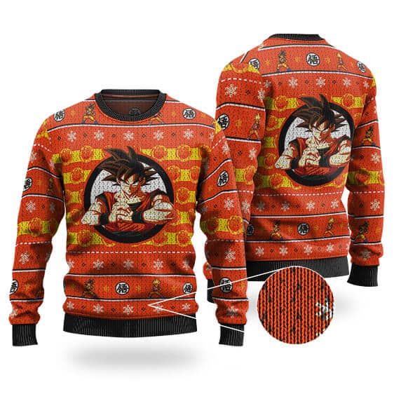 DBZ Serious Goku Artwork Ugly Christmas Sweatshirt