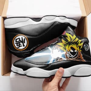 SSJ2 Goku Attacking Silhouette Basketball Sneakers