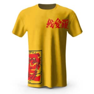 Sand Ninja Gaara Sketch Design Yellow T-Shirt