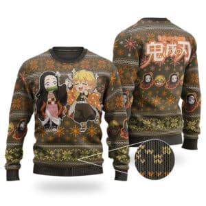 Kawaii Zenitsu & Nezuko Ugly Christmas Sweatshirt